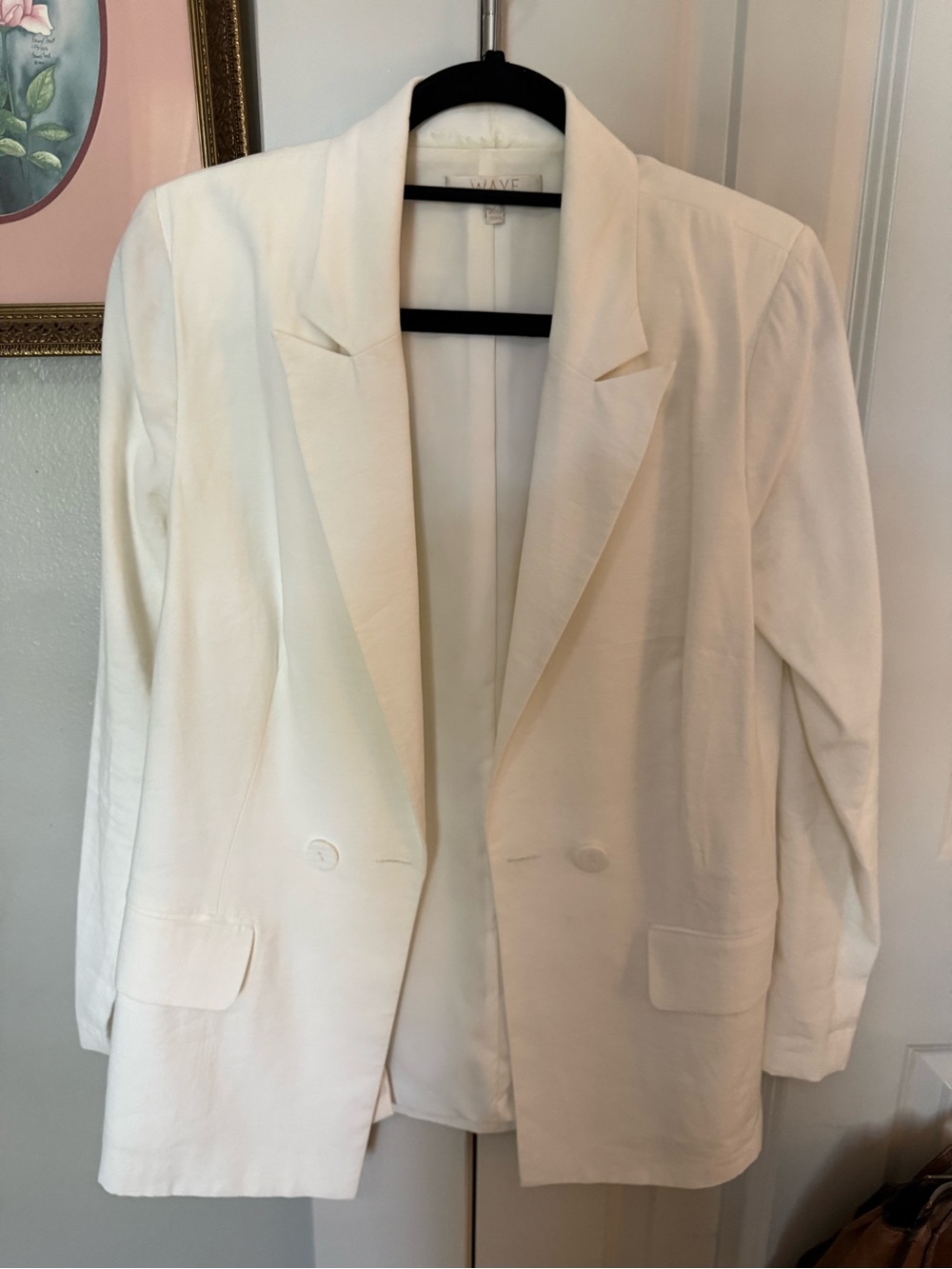 Wayf women’s  Off-White Blazer-Style Dress Shirt
